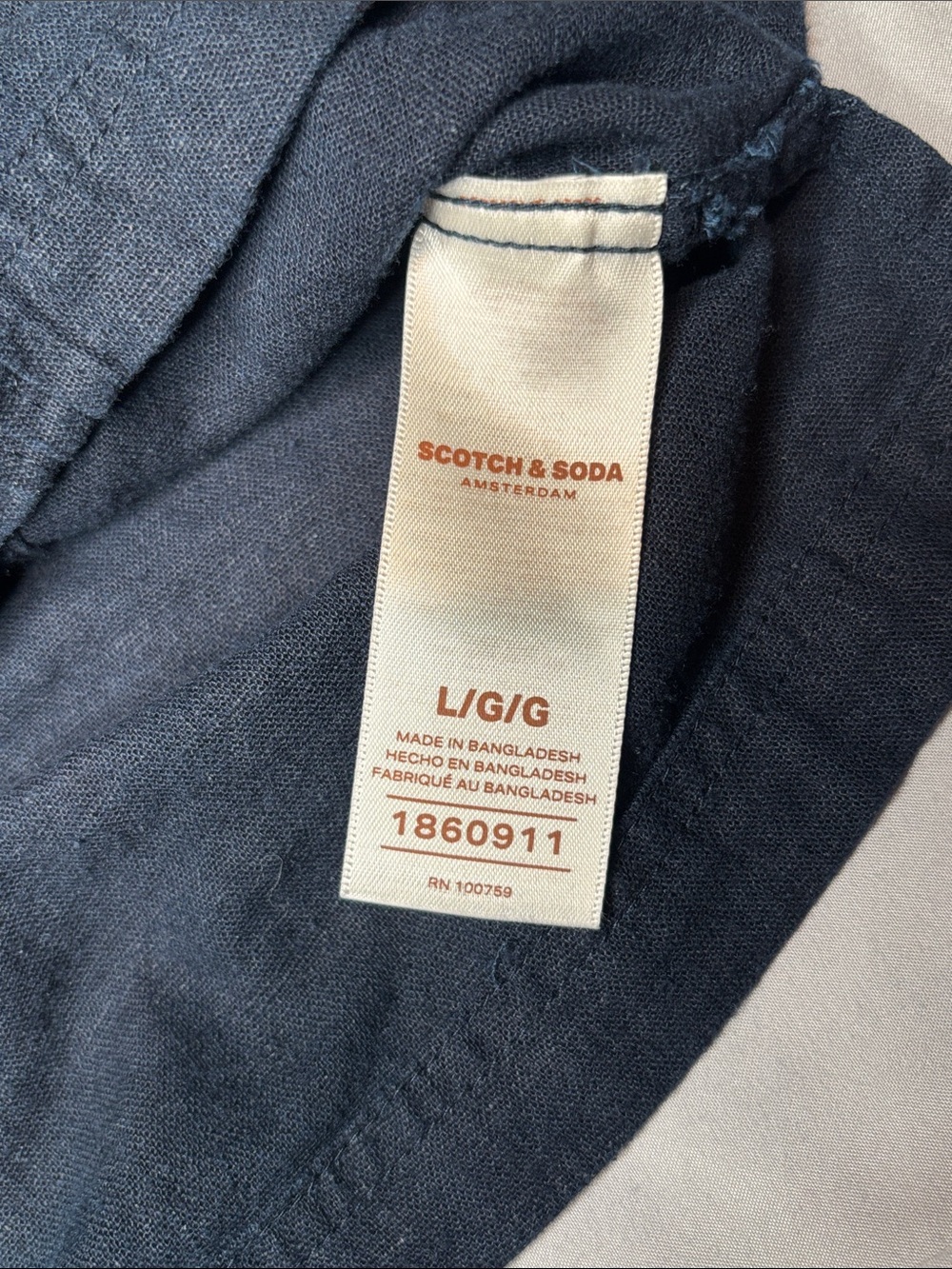 Women’s Scotch & Soda Navy Short-Sleeve Button-Down Shirt Linen Blend Size Large - Picture 6 of 9